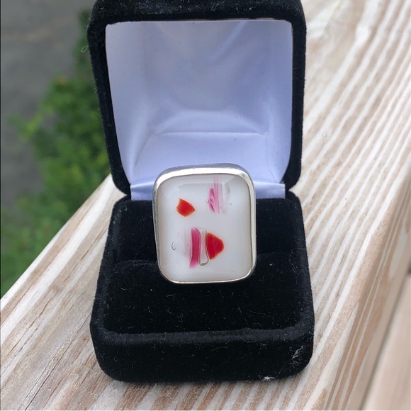 Sterling silver Glass Art Ring - Picture 4 of 16
